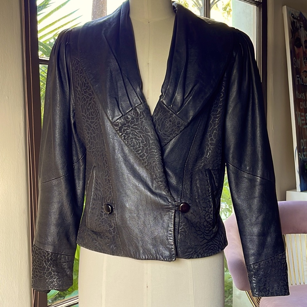 Black leather jacket